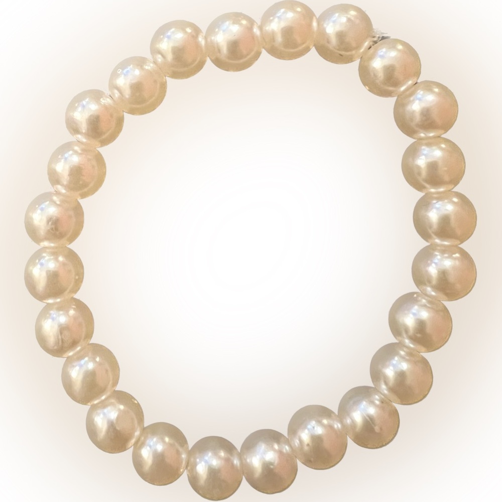 CUSTOMIZABLE Ivory beaded elastic bracelet